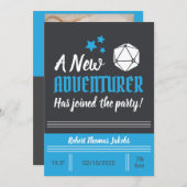 D&D Baby Birth Ankündigung Blue Boy (Vorne/Hinten)