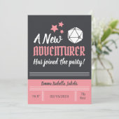 D&D Baby Birth Ankündigung Pink Girl (Stehend Vorderseite)