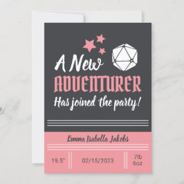 D&D Baby Birth Ankündigung Pink Girl