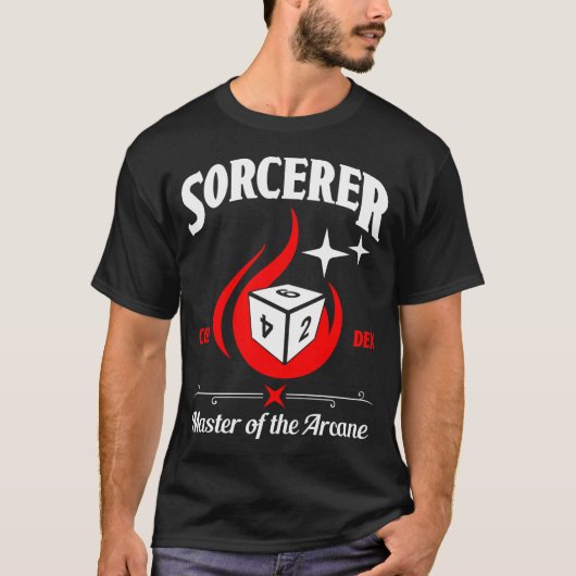 D&D Charakterklasse Zauberer T-Shirt (Vorderseite)