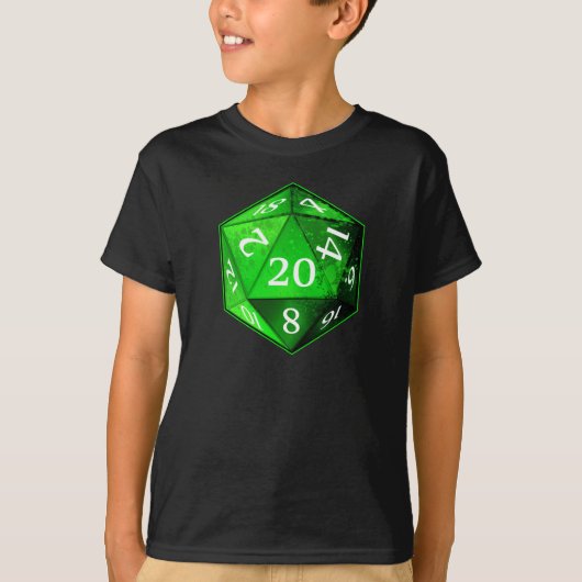 D&D d20 grüner und weißer SMARAGD die T-Shirt (Vorderseite)