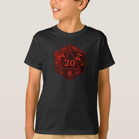 D&D d20 schwarzes und rotes CHAOS die T-Shirt (Vorderseite)