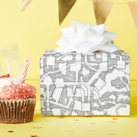 D&D Dungeon Map Wrapping Paper Geschenkpapier (Geburtstagsparty)