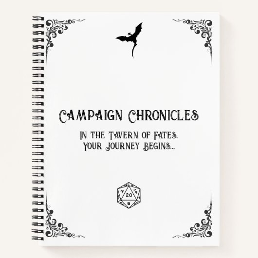 D&D Kampagne Chronicle Notebook Notizblock (Vorderseite)