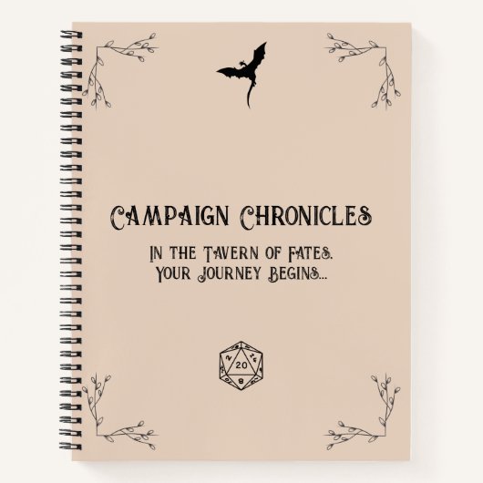 D&D Kampagne Chronicle Notebook Notizblock (Vorderseite)