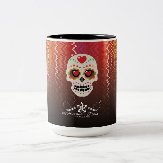 D.D.L.M. Calavera Zweifarbige Tasse (Mittel)
