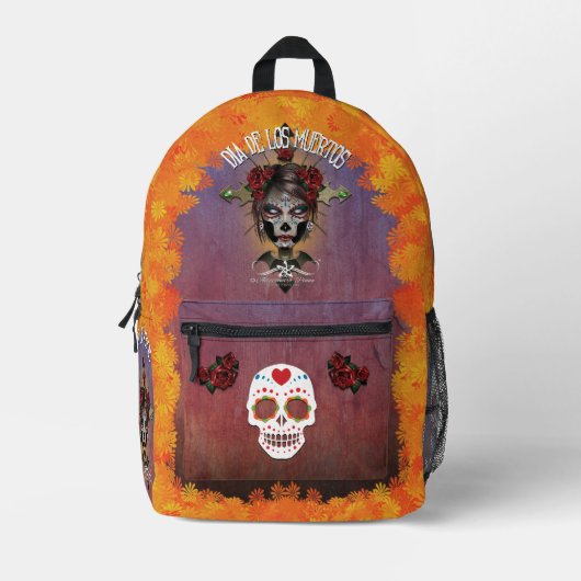 D.D.L.M. La Catrina Bedruckter Rucksack (Vorderseite)