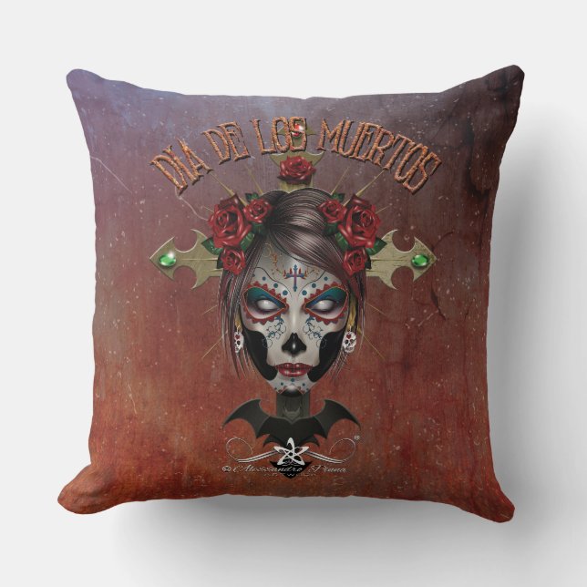 D.D.L.M. La Catrina Kissen (Vorderseite)