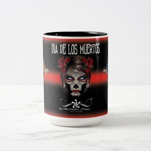D.D.L.M. La Catrina Zweifarbige Tasse (Mittel)