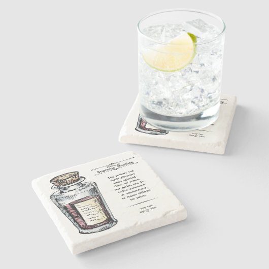 D&D Supreme Healing Tränke: Marmorierter Untersetz Steinuntersetzer (Seitenansicht)