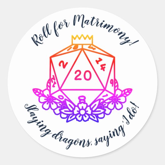 D&D Wedding Party Sticker Set: Rolle für Ehe (Vorderseite)