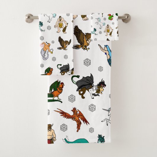 D&d-Würfel und -monster Badhandtuch Set (Insitu)