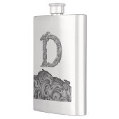 D - Das Falck-Alphabet (Silbrig) Flachmann (Links)