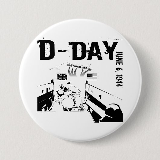 D-DAY 6. Juni 1944 Button (Vorderseite)