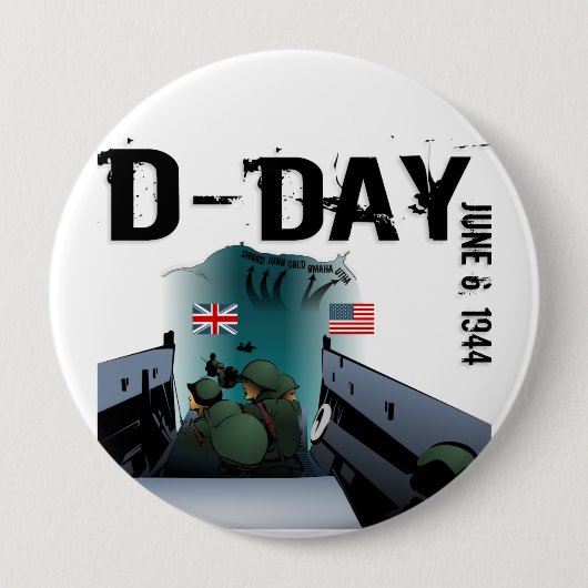 D-DAY 6. Juni 1944 Button (Vorderseite)