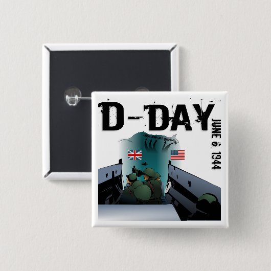 D-DAY 6. Juni 1944 Button (Vorne & Hinten)