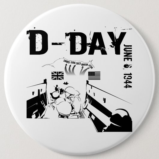 D-DAY 6. Juni 1944 Button (Vorderseite)