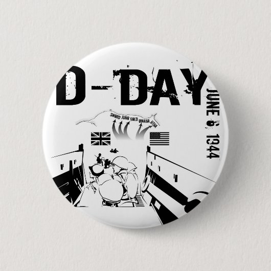 D-DAY 6. Juni 1944 Button (Vorderseite)