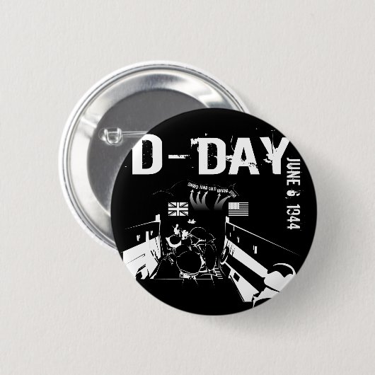 D-DAY 6. Juni 1944 Button (Vorne & Hinten)