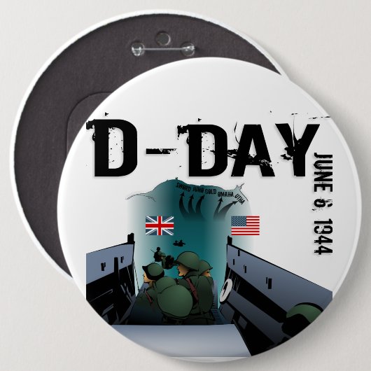 D-DAY 6. Juni 1944 Button (Vorne & Hinten)