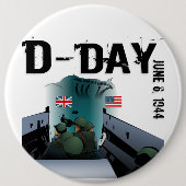 D-DAY 6. Juni 1944 Button (Vorderseite)