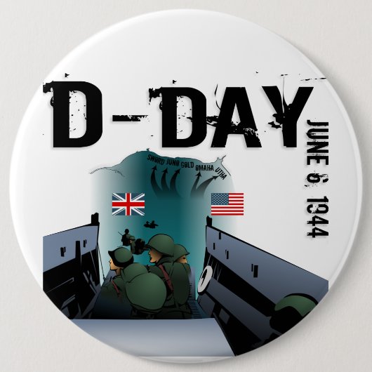 D-DAY 6. Juni 1944 Button (Vorderseite)