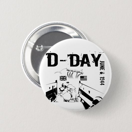 D-DAY 6. Juni 1944 Button (Vorne & Hinten)