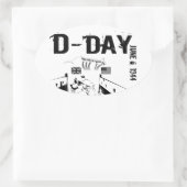 D-DAY 6. Juni 1944 Ovaler Aufkleber (Tasche)
