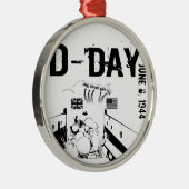 D-DAY 6. Juni 1944 Silbernes Ornament (Rechts)