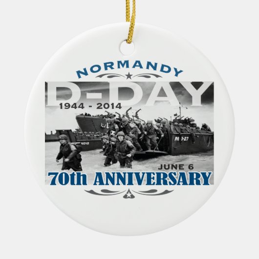 D-Day 70 Jubiläum Kampf der Normandie Keramik Ornament (Vorne)