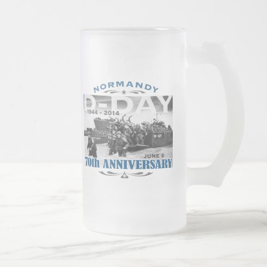 D-Day 70 Jubiläum Kampf der Normandie Mattglas Bierglas (Rechts)