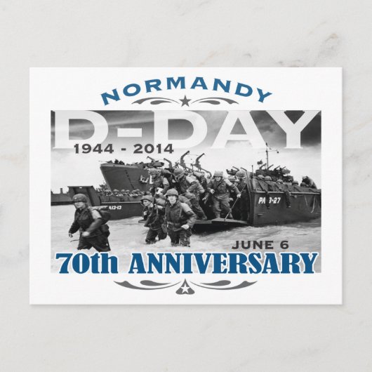 D-Day 70th Anniversary Battle of Normandy Postkarte (Vorderseite)