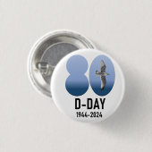 D-Day 80 - 1944-2024 Button (Vorne & Hinten)