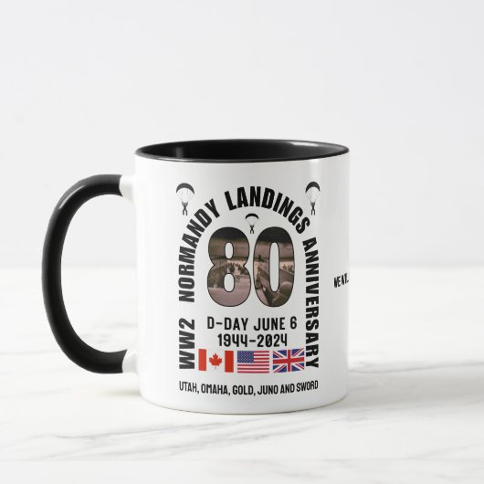 D-DAY 80 Jubiläum NORMANDY LANDINGS WW2 Tasse (Links)