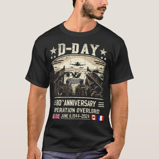 D-Day Dwight D. Eisenhower Quote D-Day 80. Annive T-Shirt (Vorderseite)