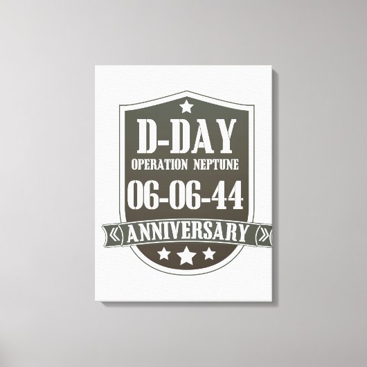 D-Day-Jubiläum-Abzeichen Leinwanddruck (Vorderseite)
