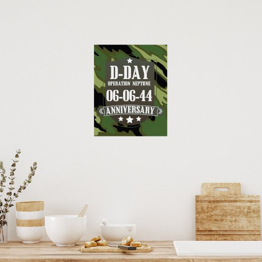 D-Day-Jubiläum-Abzeichen mit Tarnung Poster (Küche)