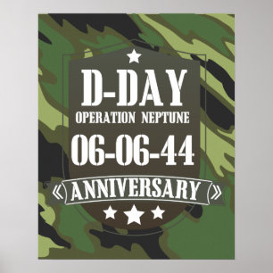 D-Day-Jubiläumsabzeichen mit Tarnung Poster