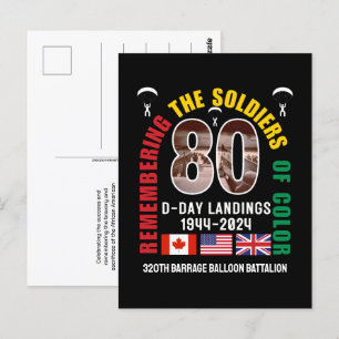 D-DAY-LANDUNG 80. Jubiläum Soldaten der Farbe Postkarte