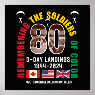 D-DAY LANDUNGEN 80. Jahrestag Soldaten der Farbe Poster