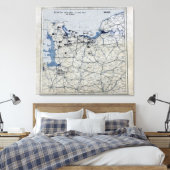 D-Day Map des Zweiten Weltkriegs 6. Juni 1944 Leinwanddruck (Insitu (Schlafzimmer))