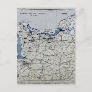 D-Day Map des Zweiten Weltkriegs 6. Juni 1944 Postkarte