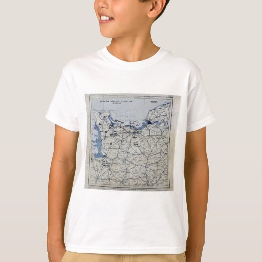 D-Day Map des Zweiten Weltkriegs 6. Juni 1944 T-Shirt (Vorderseite)