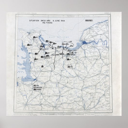 D-Day Map Poster (Vorne)