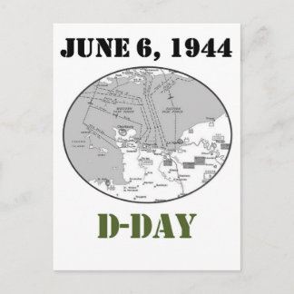 D-Day Map Postkarte