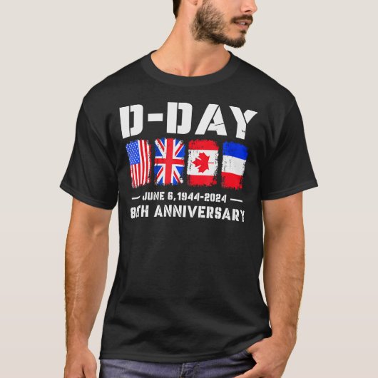 D Day Normandy Landings 80Jubiläum T Shirt 1 (Vorderseite)
