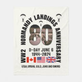 D-DAY NORMANDY LANDINGS WW2 80 JAHRE FLEECEDECKE (Vorderseite)