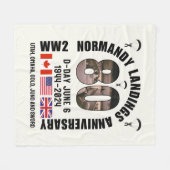 D-DAY NORMANDY LANDINGS WW2 80 JAHRE FLEECEDECKE (Vorderseite (Horizontal))