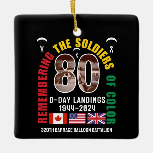 D-DAY NORMANDY LANDINGS WW2 80 JAHRE KERAMIKORNAMENT (Vorderseite)