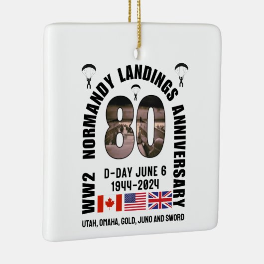 D-DAY NORMANDY LANDINGS WW2 80 JAHRE KERAMIKORNAMENT (Rechts)